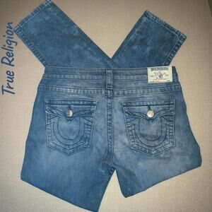 TRUE RELIGION Skinny Blue Jeans No Flap Pockets Y2K Denim Women Size 30